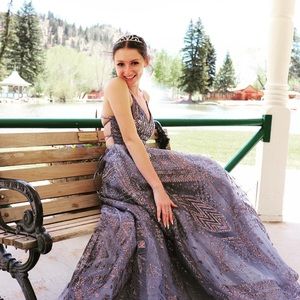 Camille La Vie Lace Up Lavender Prom adress